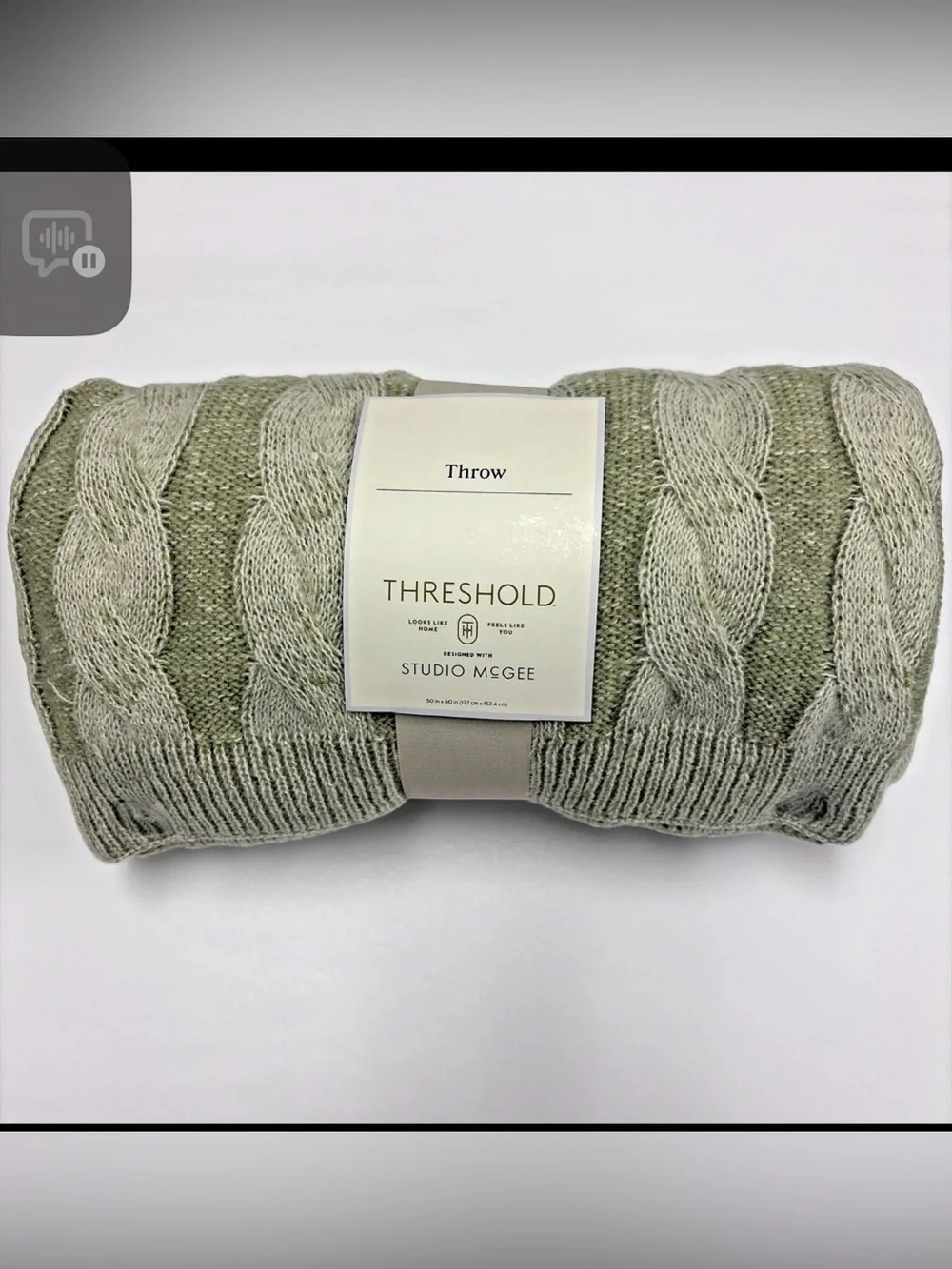 Threshold Studio McGee Cable Knit Throw - Burgundy and Cream